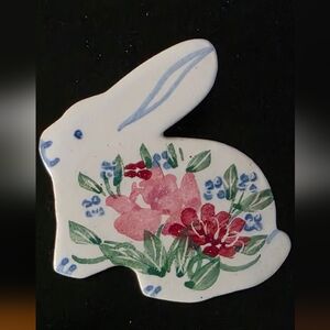 Vintage Hand Painted Rabbit Pin / Brooch